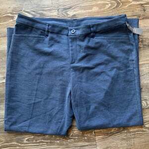 NWT Christopher & Banks Petite Solid Blue Stretch Straight Leg Dress Pants